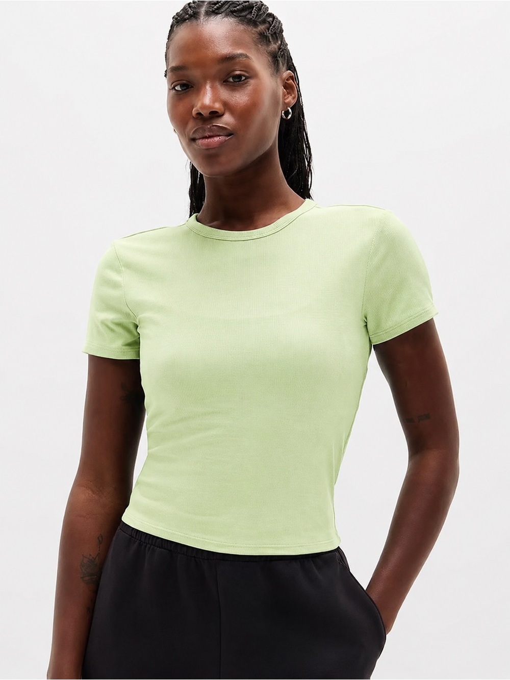 ATHLETA [$65] Signature Rib Crop Tee